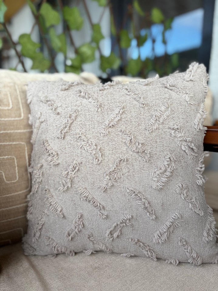 Taş rengi Nakışlı Bohem Dekoratif Yastık - Görsel 2
