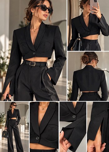 Zara Sikligin Simgesi Siyah V Yaka Blazer