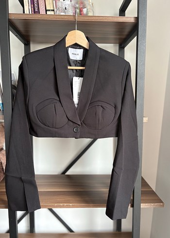 Zara Sikligin Simgesi Siyah Kisa Blazer Ceket