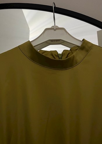 Kadın Haki Uzun Drapeli Elbise - Görsel 2