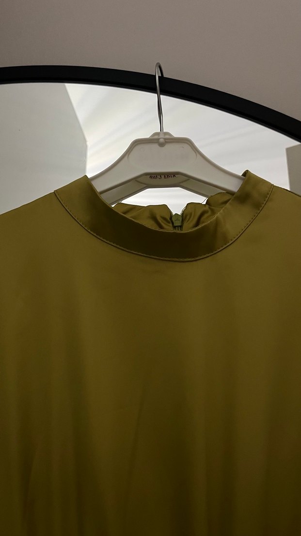 Kadın Haki Uzun Drapeli Elbise - Görsel 2