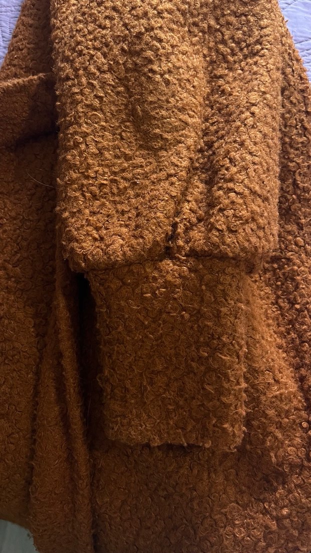 Kahverengi Kürklü Kadın Yün Midi Kaban - Görsel 5