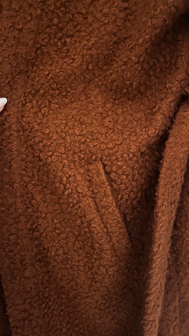 Kahverengi Kürklü Kadın Yün Midi Kaban - Görsel 3