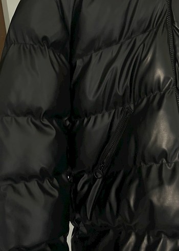 Siyah Fermuarlı Kadın Midi Kışlık kaban - Görsel 4