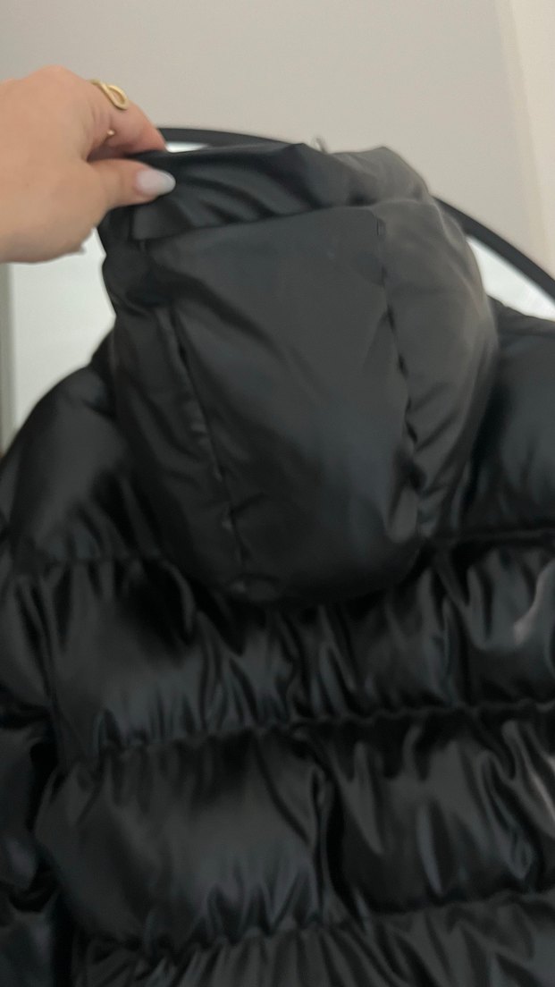 Siyah Fermuarlı Kadın Midi Kışlık kaban - Görsel 5