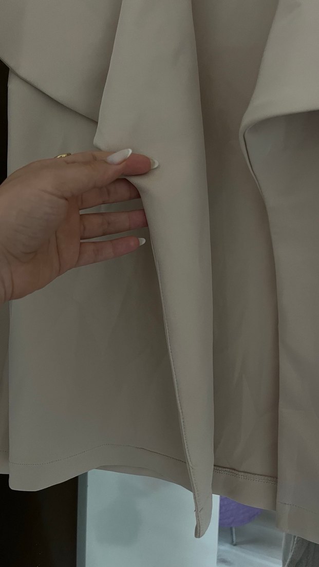 Drapeli Bej alt-üst takım - Görsel 5