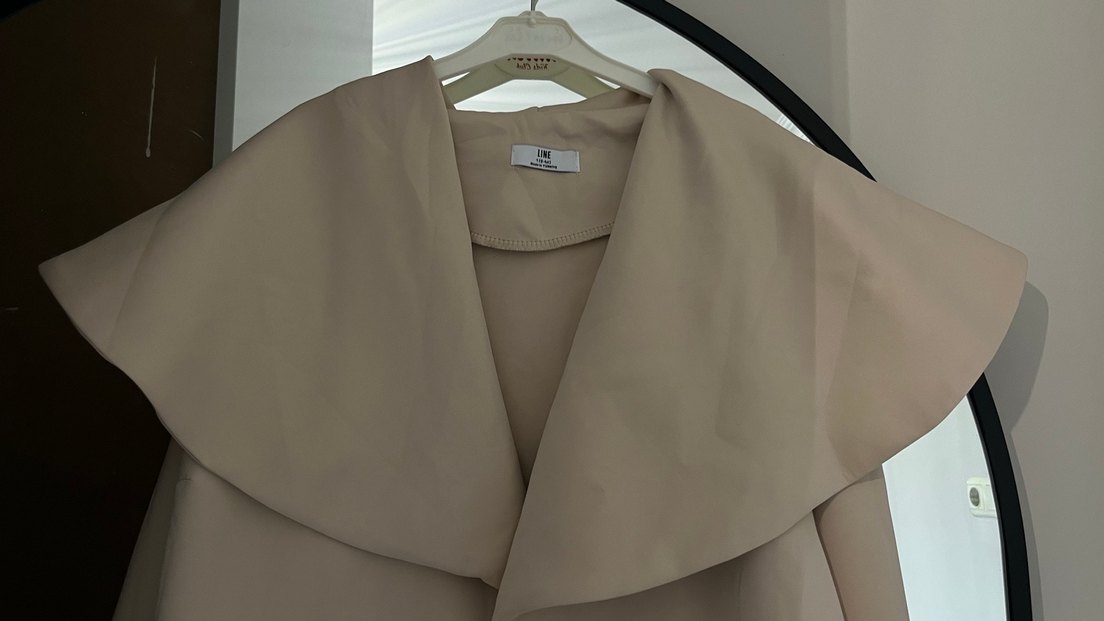 Drapeli Bej alt-üst takım - Görsel 2