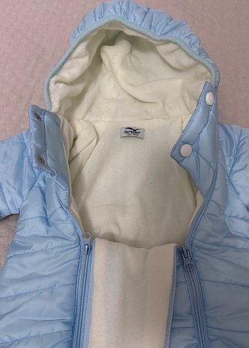 Mavi Kapüşonlu Bebek Tulumu - Görsel 2