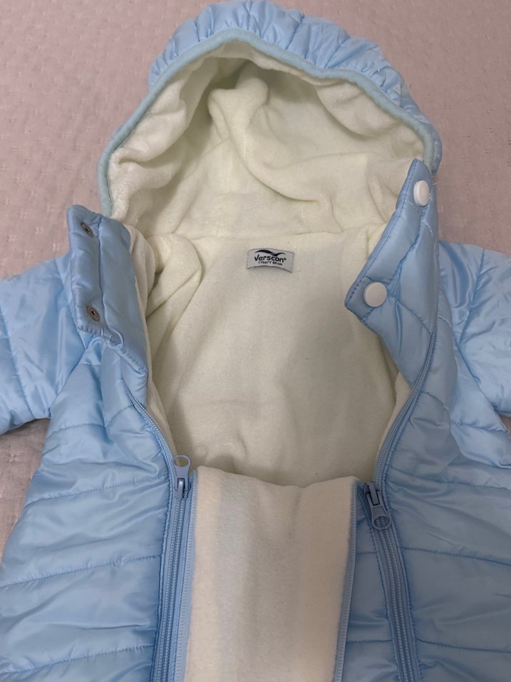 Mavi Kapüşonlu Bebek Tulumu - Görsel 2