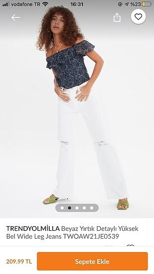 Beyaz wideleg pantolon