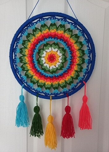 Beden Motifli Mandala Dreamcatcher Duvar Süsü