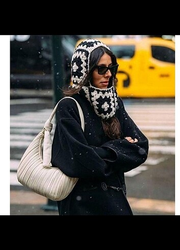 Beden siyah Renk Örgü Balaclava Bere Başlık Bone
