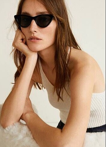 MANGO Woman Kadın Cat-Eye Siyah Güneş Gözlüğü 33090725