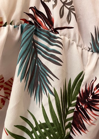 Kadın Beyaz Bohem Kısa Askılı Tulum - Görsel 4