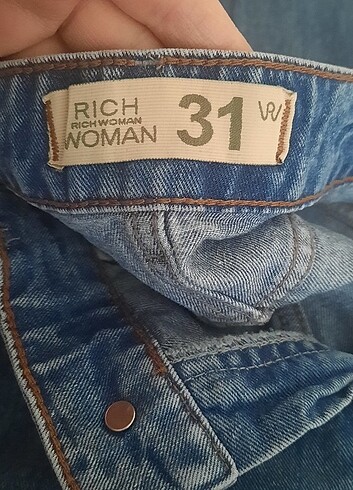 31 Beden mavi Renk Rich women kot pantolon 