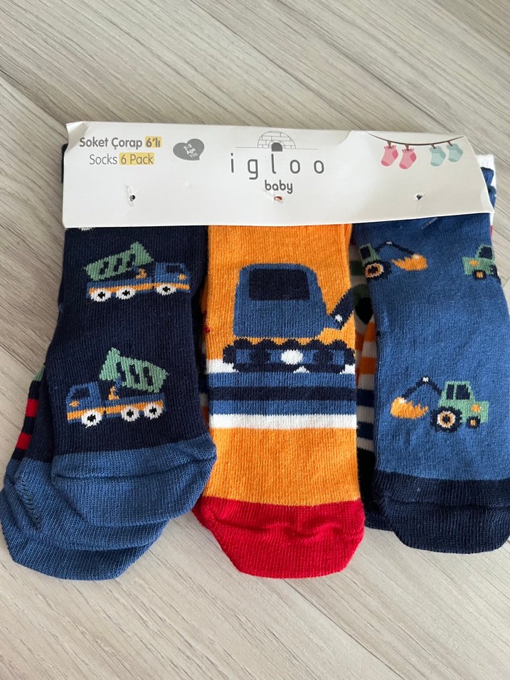 Erkek Çocuk Çok Renkli Çizgili Çorap - Görsel 2