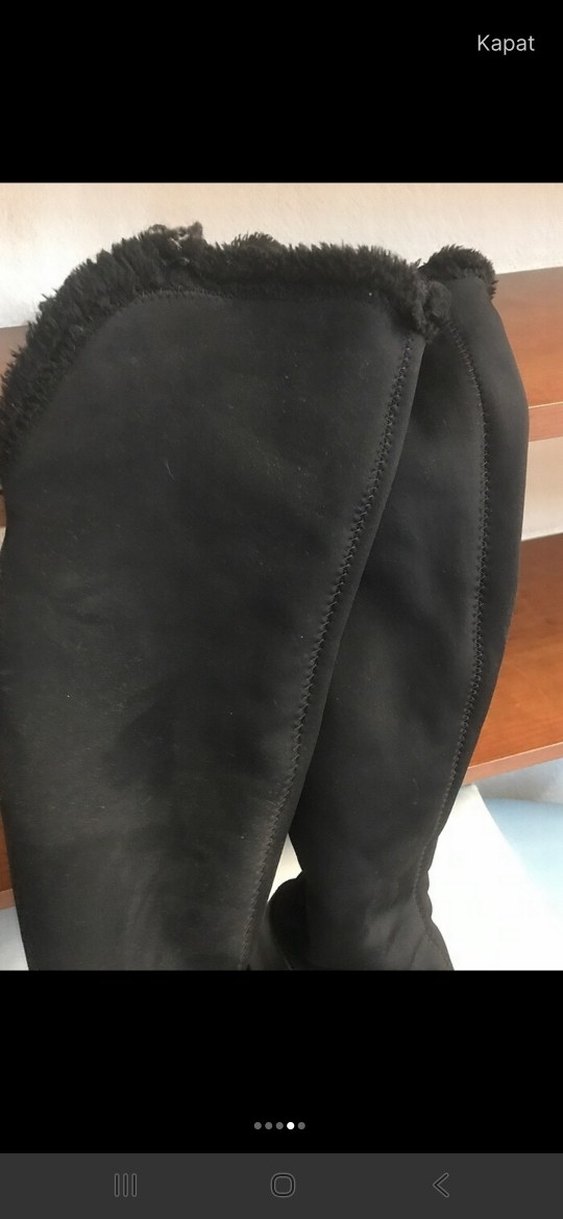 Siyah Platform Topuklu Dizüstü Kadın Bot - Görsel 4