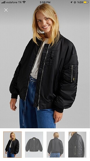 Bershka Siyah Bomber Ceket?SATILDII