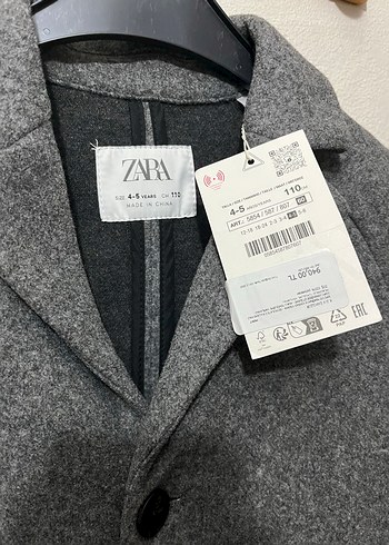 Gri Düğmeli Erkek Çocuk Kaban - Görsel 2