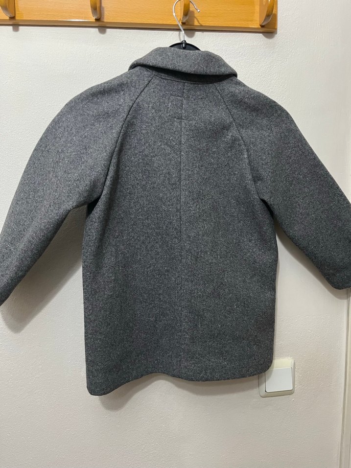 Gri Düğmeli Erkek Çocuk Kaban - Görsel 3