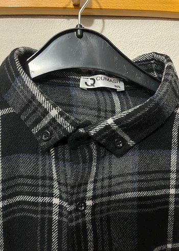 Erkek Gri Ekose Düğmeli Uzun Kollu Gömlek - Görsel 3