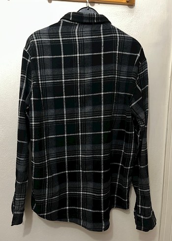 Erkek Gri Ekose Düğmeli Uzun Kollu Gömlek - Görsel 4