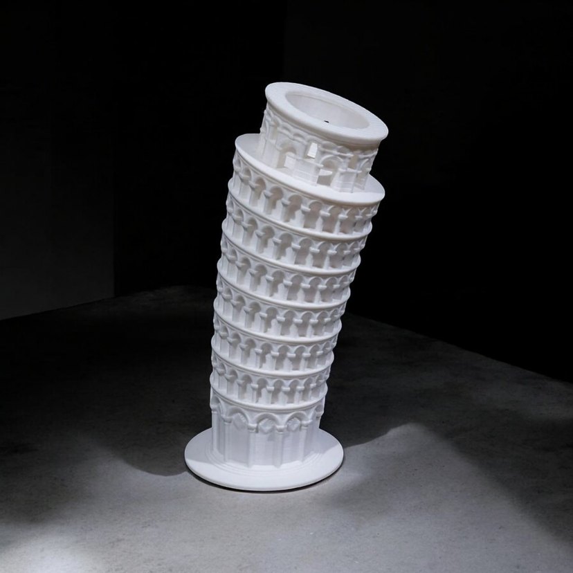 Beyaz Pisa Kulesi Figür - Görsel 2