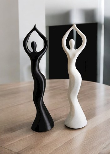 Beyaz ve Siyah Modern Figürin Seti - Görsel 2