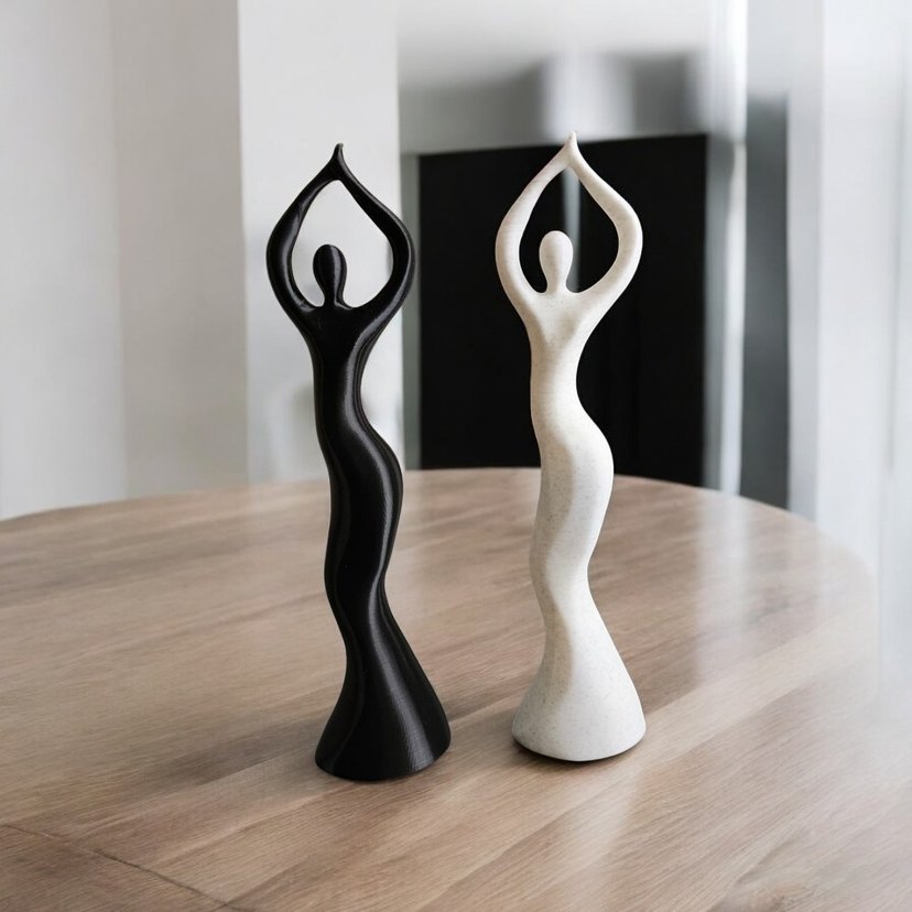 Beyaz ve Siyah Modern Figürin Seti - Görsel 2