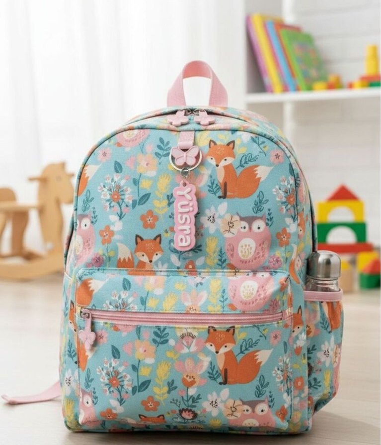 Pembe İsme Özel Zincir Detaylı Kadın Anahtarlık - Görsel 2