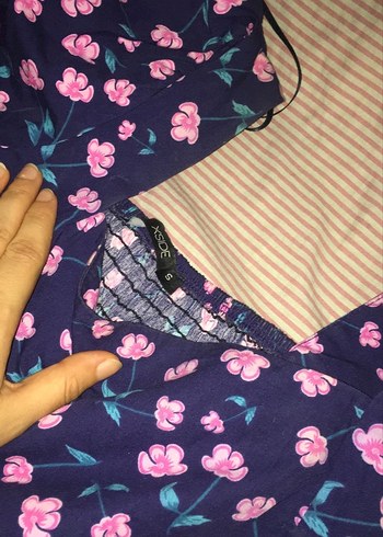 s Beden Pembe Çiçekli Midi Günlük Elbise