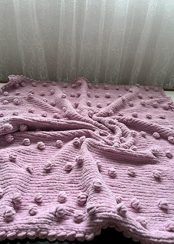 Pembe Bebek Örgü Battaniye - Görsel 4