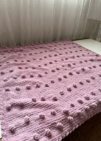 Pembe Bebek Örgü Battaniye - Görsel 6