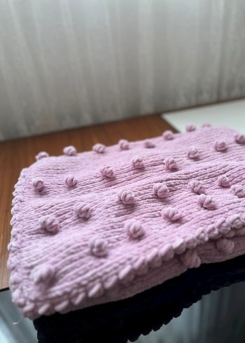 Pembe Bebek Örgü Battaniye - Görsel 2