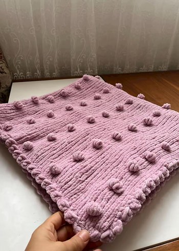 Pembe Bebek Örgü Battaniye - Görsel 7