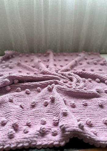 Pembe Bebek Örgü Battaniye - Görsel 3