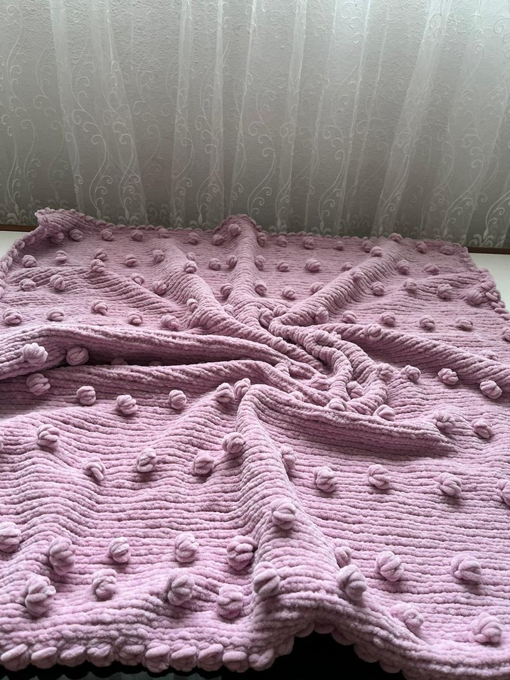 Pembe Bebek Örgü Battaniye - Görsel 4