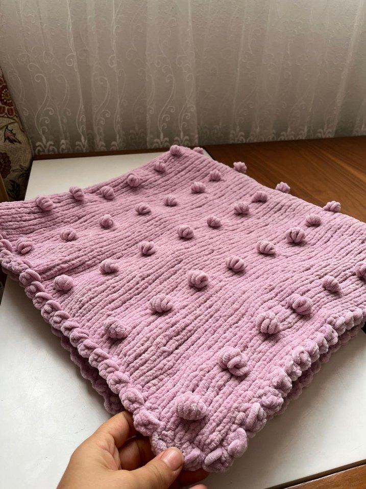 Pembe Bebek Örgü Battaniye - Görsel 5