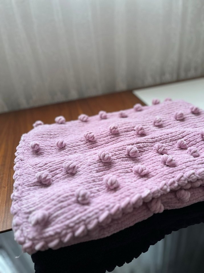 Pembe Bebek Örgü Battaniye - Görsel 2