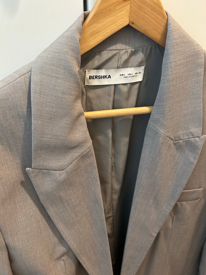 Gri Kadın blazer Ceket, Düğmeli, Normal Boy - Görsel 2