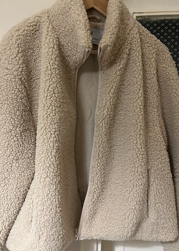 Kadın Bej Peluş Rahat Ceket - Görsel 3