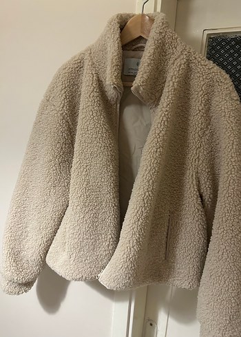 Kadın Bej Peluş Rahat Ceket - Görsel 2