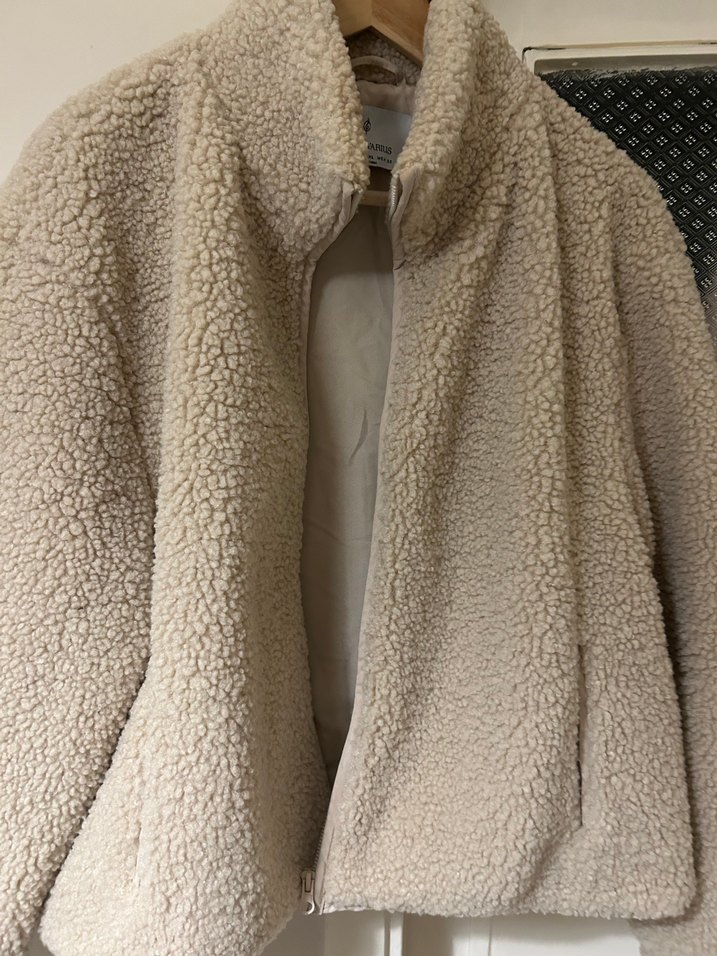 Kadın Bej Peluş Rahat Ceket - Görsel 3
