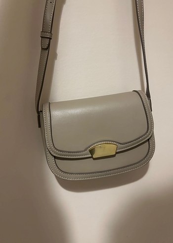 Bej Deri Kadın Çanta Tokalı mango - Görsel 2