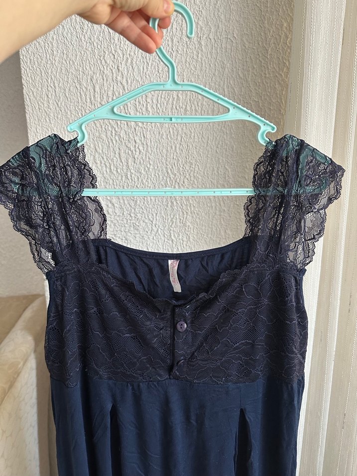 Kadın Lacivert Lohusa Gecelik - Görsel 2