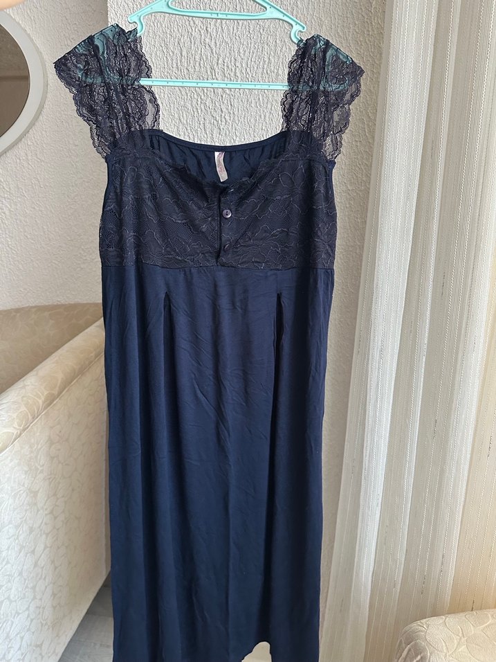 Kadın Lacivert Lohusa Gecelik - Görsel 3