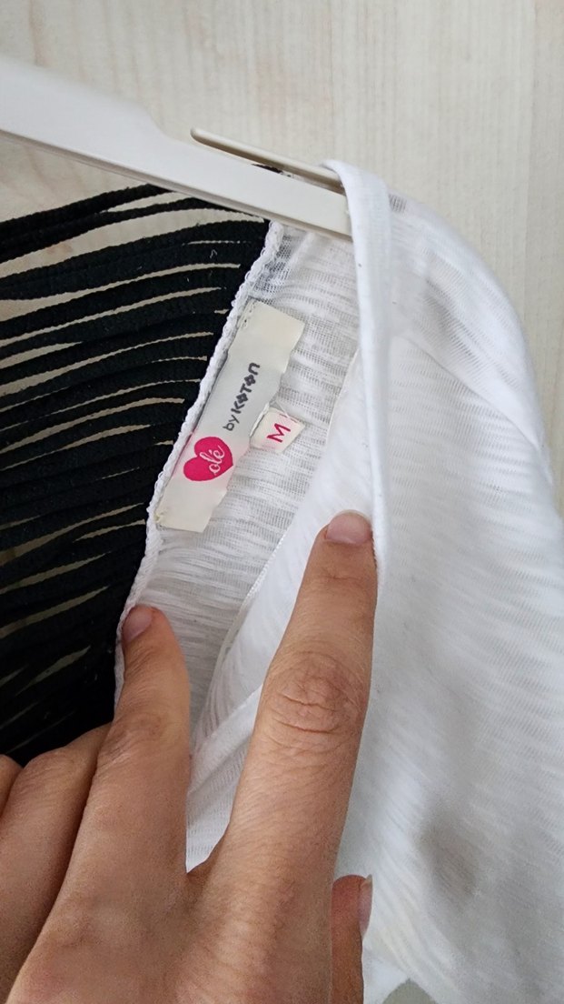 Baskılı Beyaz Hamile Tişörtü - Görsel 2