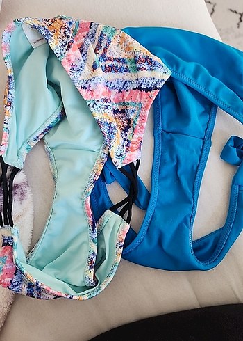 Kadın Çok Renkli Bağlamalı Bikini Altı - Görsel 5