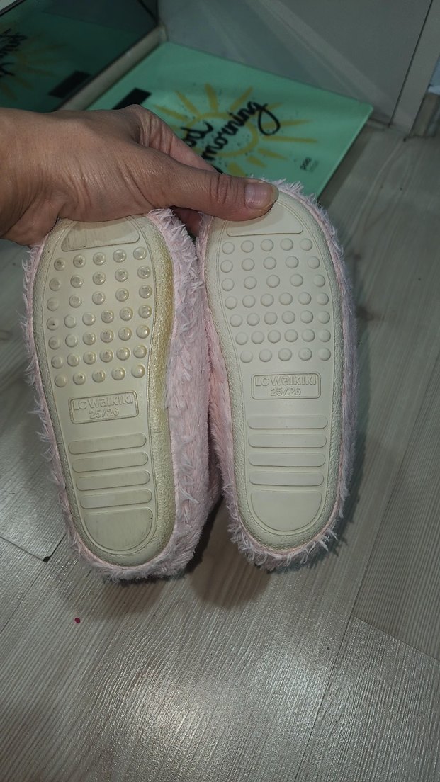 Kızlar için Pembe Peluş Ev Terliği - Görsel 3