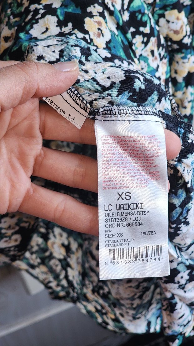 Bohem Çiçekli V Yaka Mini Elbise - Görsel 3